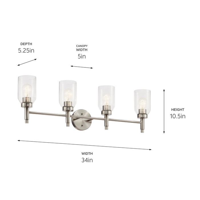 Myhouse Lighting Kichler - 55186NI - Four Light Vanity - Madden - Brushed Nickel