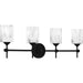 Myhouse Lighting Quoizel - ARI8631MBK - Four Light Bath - Aria - Matte Black