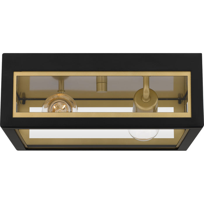 Myhouse Lighting Quoizel - BBN1612MBK - Two Light Outdoor Flush Mount - Bourbon - Matte Black