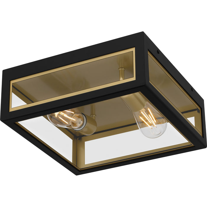 Myhouse Lighting Quoizel - BBN1612MBK - Two Light Outdoor Flush Mount - Bourbon - Matte Black