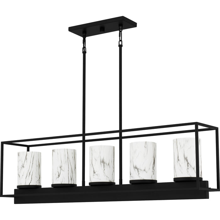 Myhouse Lighting Quoizel - BET542MBK - Five Light Linear Chandelier - Bentley - Matte Black