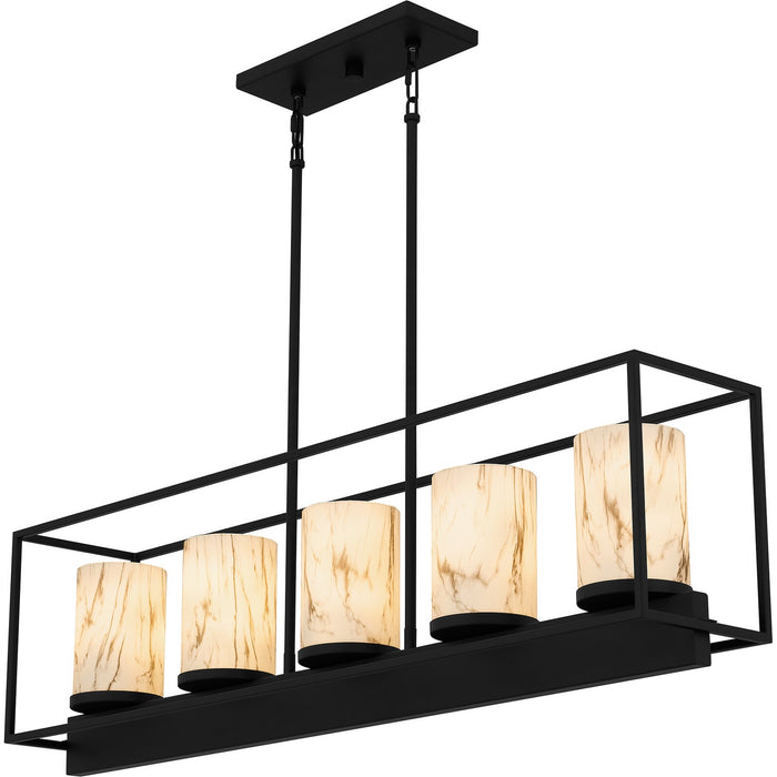 Myhouse Lighting Quoizel - BET542MBK - Five Light Linear Chandelier - Bentley - Matte Black