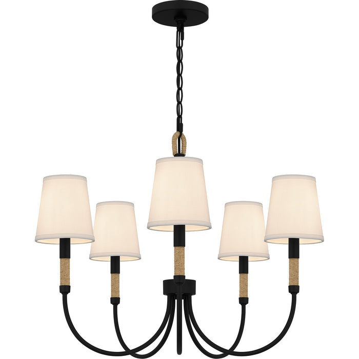 Myhouse Lighting Quoizel - BYL5025MBK - Five Light Chandelier - Bayside - Matte Black