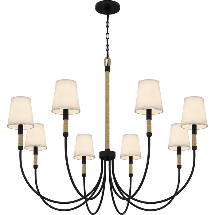 Myhouse Lighting Quoizel - BYL5039MBK - Eight Light Chandelier - Bayside - Matte Black