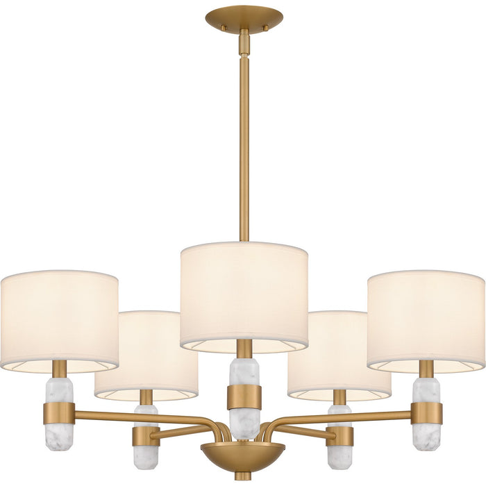 Myhouse Lighting Quoizel - KMB5030BWS - Five Light Chandelier - Kimberly - Brushed Weathered Brass