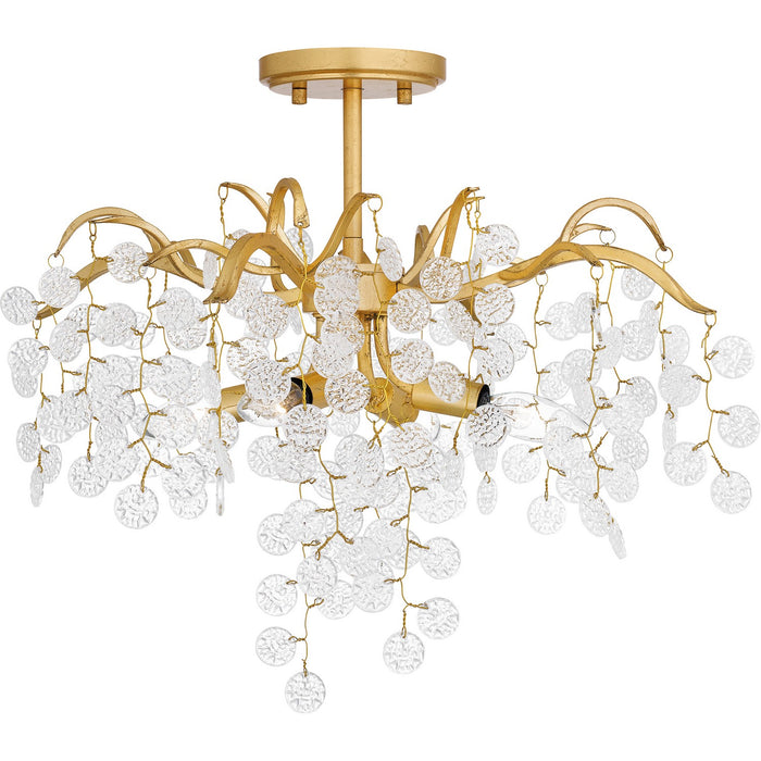 Myhouse Lighting Quoizel - MAP1720GFL - Four Light Semi Flush Mount - Maple - Gold Leaf