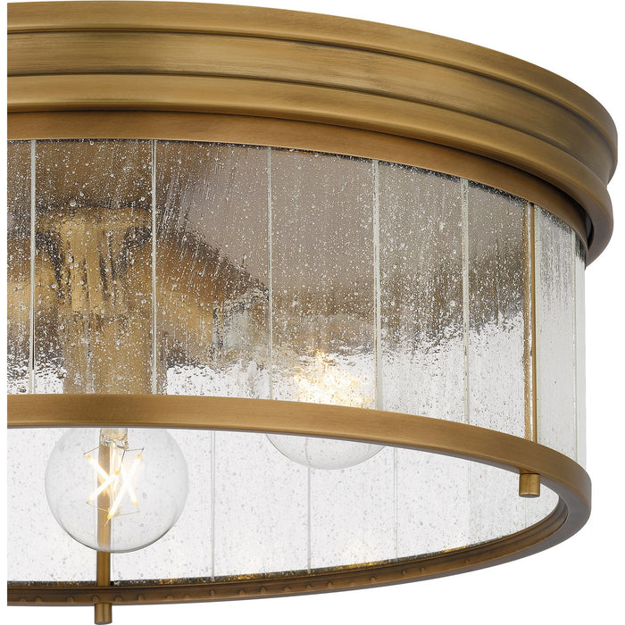 Myhouse Lighting Quoizel - QFL6743WS - Three Light Flush Mount - Quoizel Flush Mount - Weathered Brass