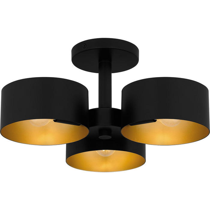 Myhouse Lighting Quoizel - QSF6745MBK - Three Light Semi Flush Mount - Quoizel Semi-Flush Mount - Matte Black