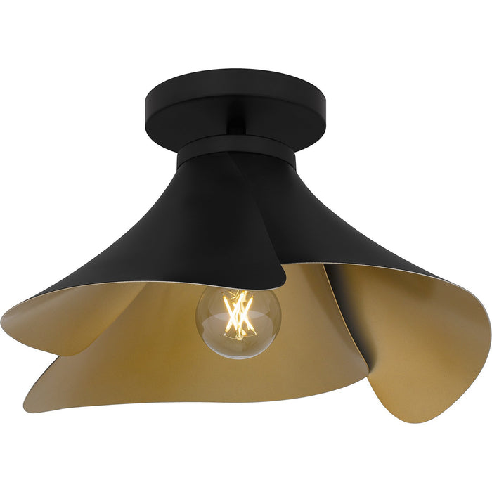 Myhouse Lighting Quoizel - QSF6747MBK - One Light Semi Flush Mount - Quoizel Semi-Flush Mount - Matte Black