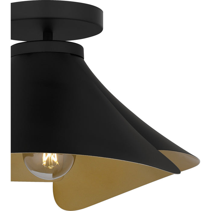 Myhouse Lighting Quoizel - QSF6747MBK - One Light Semi Flush Mount - Quoizel Semi-Flush Mount - Matte Black