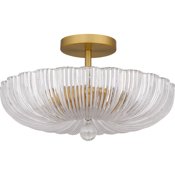 Myhouse Lighting Quoizel - QSF6748BRG - Three Light Semi Flush Mount - Quoizel Semi-Flush Mount - Brushed Gold