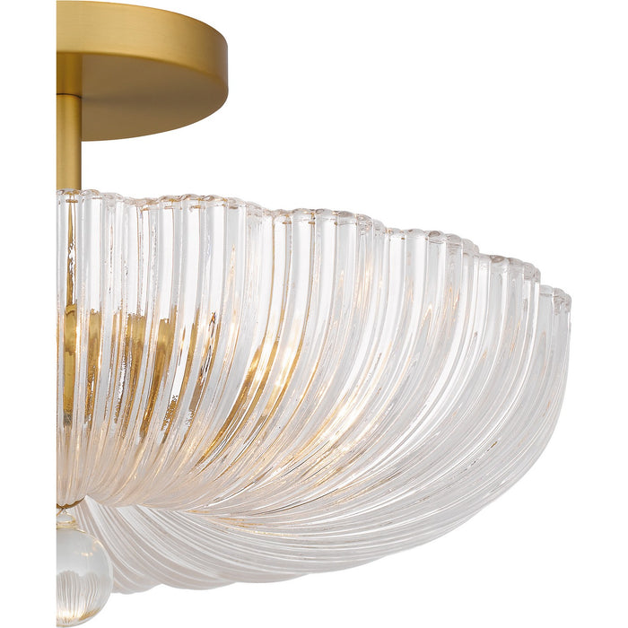 Myhouse Lighting Quoizel - QSF6748BRG - Three Light Semi Flush Mount - Quoizel Semi-Flush Mount - Brushed Gold