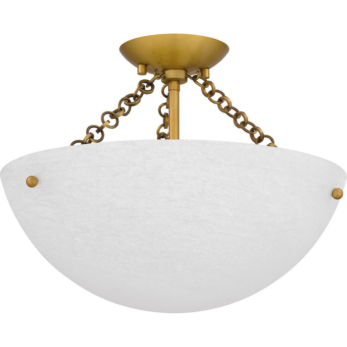 Myhouse Lighting Quoizel - QSF6751BRG - Three Light Semi Flush Mount - Quoizel Semi-Flush Mount - Brushed Gold