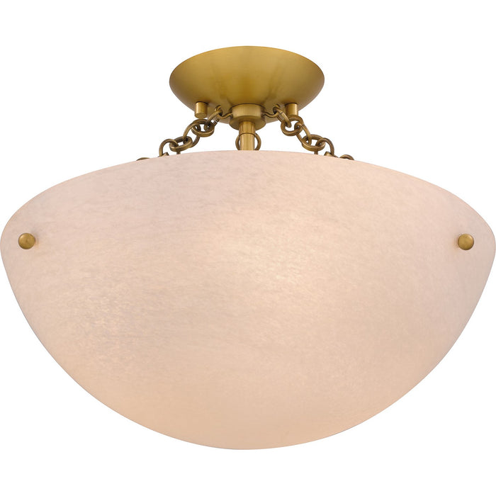 Myhouse Lighting Quoizel - QSF6751BRG - Three Light Semi Flush Mount - Quoizel Semi-Flush Mount - Brushed Gold