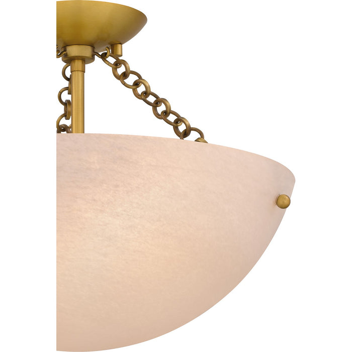 Myhouse Lighting Quoizel - QSF6751BRG - Three Light Semi Flush Mount - Quoizel Semi-Flush Mount - Brushed Gold