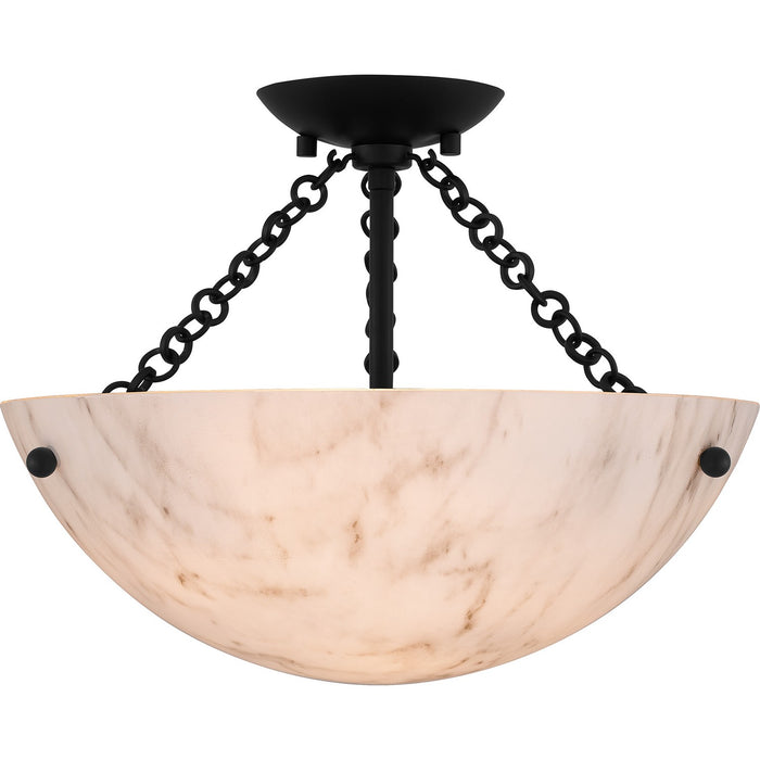 Myhouse Lighting Quoizel - QSF6751MBK - Three Light Semi Flush Mount - Quoizel Semi-Flush Mount - Matte Black