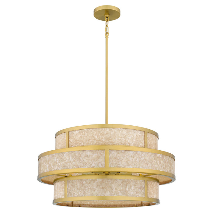 Myhouse Lighting Quoizel - STO2824BRG - Six Light Pendant - Stoneland - Brushed Gold