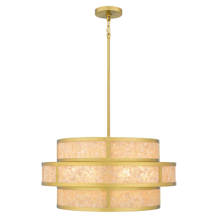 Myhouse Lighting Quoizel - STO2824BRG - Six Light Pendant - Stoneland - Brushed Gold