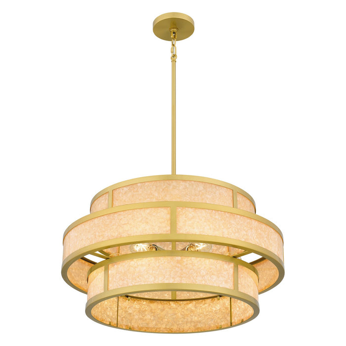 Myhouse Lighting Quoizel - STO2824BRG - Six Light Pendant - Stoneland - Brushed Gold