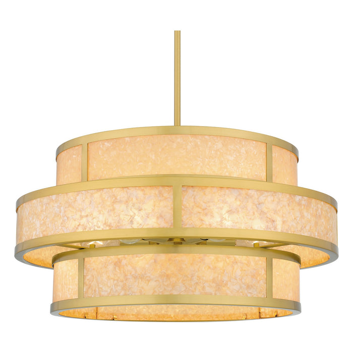 Myhouse Lighting Quoizel - STO2824BRG - Six Light Pendant - Stoneland - Brushed Gold