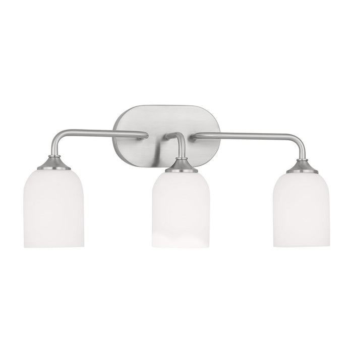 Myhouse Lighting Generation Lighting - GLV1023EN3/BS - Three Light Vanity - Emile - Brushed Steel