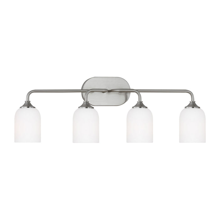 Myhouse Lighting Generation Lighting - GLV1024EN3/BS - Four Light Vanity - Emile - Brushed Steel