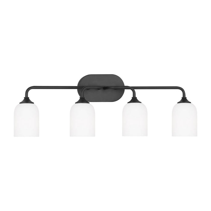 Myhouse Lighting Generation Lighting - GLV1024EN3/MBK - Four Light Vanity - Emile - Midnight Black