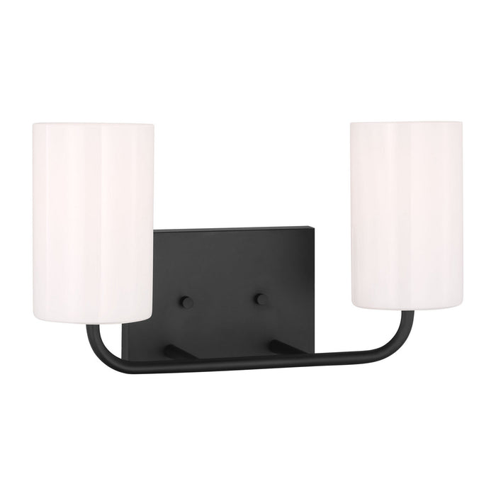 Myhouse Lighting Generation Lighting - GLV1002EN3/MBK - Two Light Vanity - Rhett - Midnight Black
