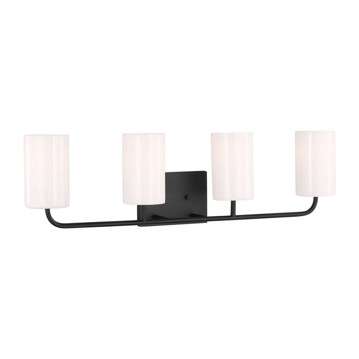 Myhouse Lighting Generation Lighting - GLV1004EN3/MBK - Four Light Vanity - Rhett - Midnight Black