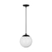 Myhouse Lighting Visual Comfort Studio - 6018EN3-112 - One Light Pendant - Leo - Hanging Globe - Midnight Black