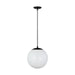 Myhouse Lighting Visual Comfort Studio - 6022EN3-112 - One Light Pendant - Leo - Hanging Globe - Midnight Black