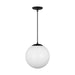 Myhouse Lighting Visual Comfort Studio - 6024EN3-112 - One Light Pendant - Leo - Hanging Globe - Midnight Black