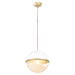 Myhouse Lighting Quorum - 82-12-0880 - One Light Pendant - Studio White w/ Aged Brass