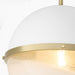 Myhouse Lighting Quorum - 82-12-0880 - One Light Pendant - Studio White w/ Aged Brass