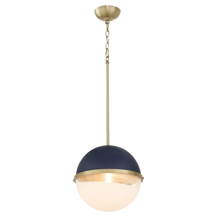 Myhouse Lighting Quorum - 82-12-3280 - One Light Pendant - Blue w/ Aged Brass