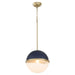 Myhouse Lighting Quorum - 82-12-3280 - One Light Pendant - Blue w/ Aged Brass