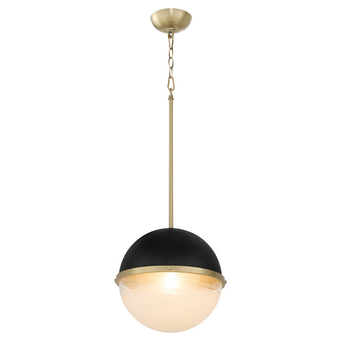 Myhouse Lighting Quorum - 82-12-6980 - One Light Pendant - Textured Black w/ Aged Brass