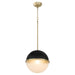 Myhouse Lighting Quorum - 82-12-6980 - One Light Pendant - Textured Black w/ Aged Brass