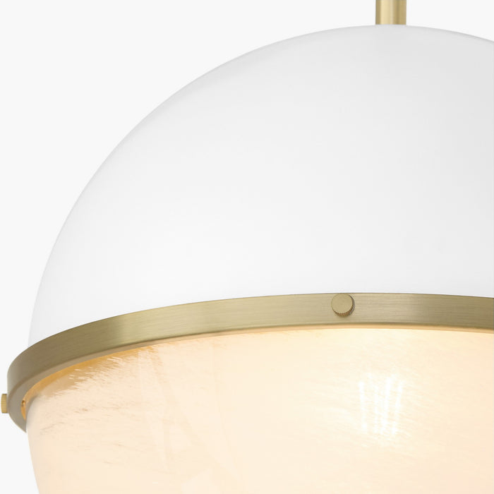 Myhouse Lighting Quorum - 82-14-0880 - One Light Pendant - Studio White w/ Aged Brass