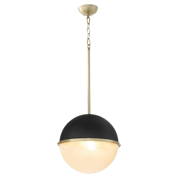 Myhouse Lighting Quorum - 82-14-6980 - One Light Pendant - Textured Black w/ Aged Brass