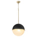 Myhouse Lighting Quorum - 82-14-6980 - One Light Pendant - Textured Black w/ Aged Brass