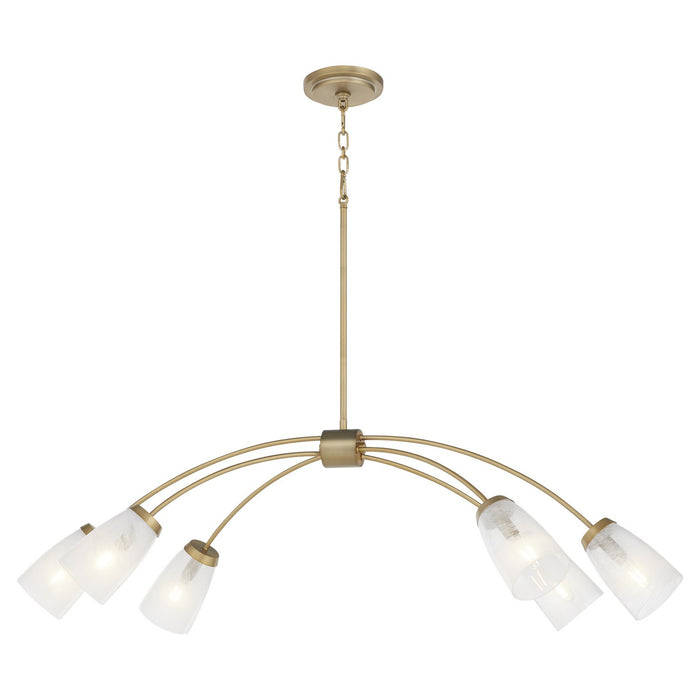 Myhouse Lighting Quorum - 6877-6-80 - Six Light Linear Chandelier - Arpeggio - Aged Brass