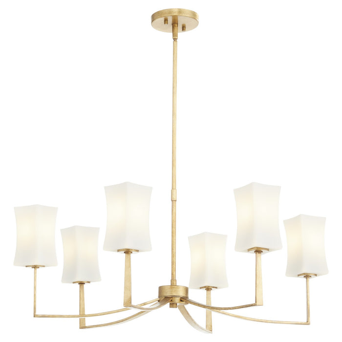 Myhouse Lighting Quorum - 681-6-74 - Six Light Chandelier - Ayala - Gold Leaf