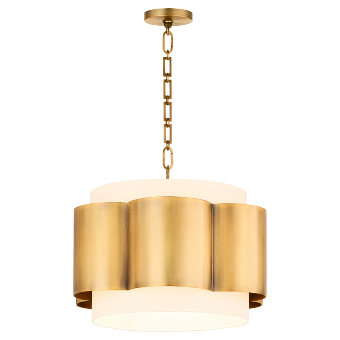 Myhouse Lighting Quorum - 8229-4-47 - Four Light Pendant - Belinder - Non-Lacquered Brass