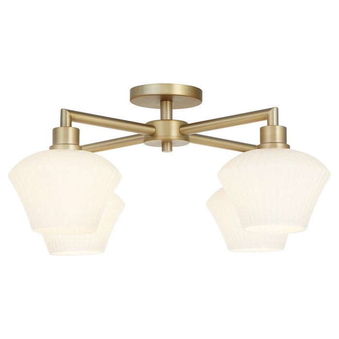 Myhouse Lighting Quorum - 3221-26-80 - Four Light Flush Mount - Cassini - Aged Brass