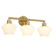 Myhouse Lighting Quorum - 5221-3-80 - Three Light Vanity - Cassini - Aged Brass