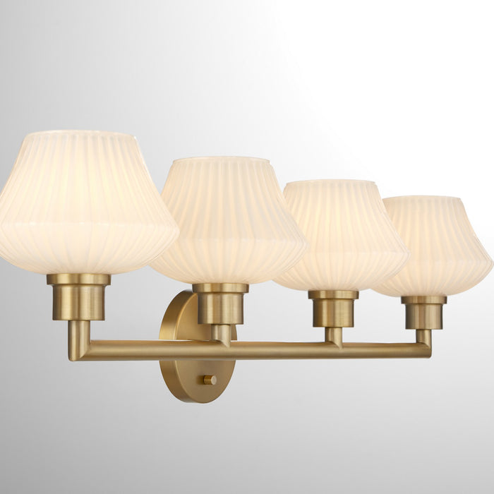 Myhouse Lighting Quorum - 5221-4-80 - Four Light Vanity - Cassini - Aged Brass