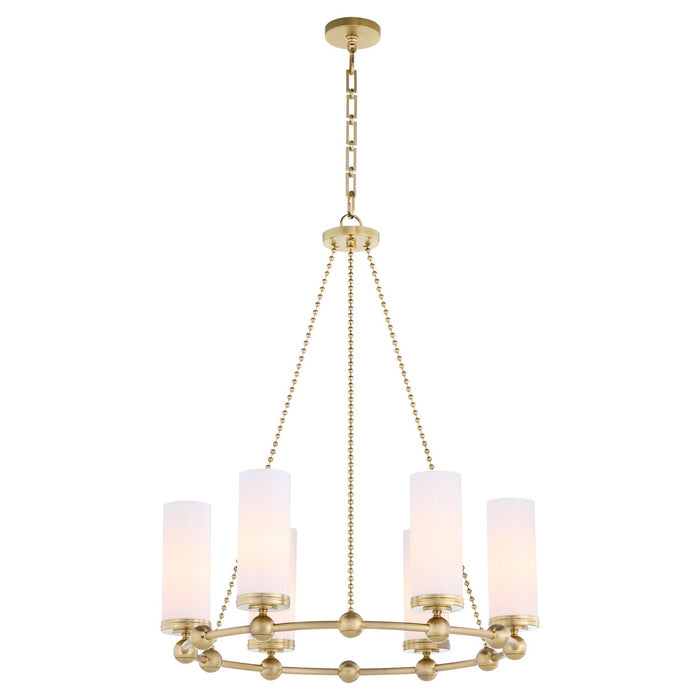 Myhouse Lighting Quorum - 667-6-80 - Six Light Chandelier - Lee Boulevard - Aged Brass