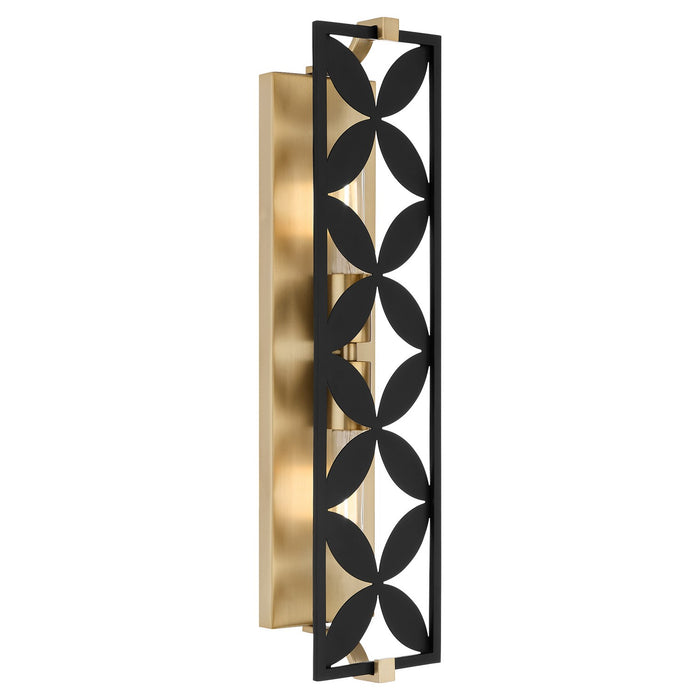 Myhouse Lighting Quorum - 583-2-5980 - Two Light Vanity - Mariposa - Matte Black w/Aged Brass