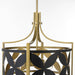 Myhouse Lighting Quorum - 883-3-5980 - Three Light Pendant - Mariposa - Matte Black w/Aged Brass